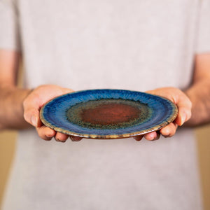 Ceramic Dessert / Salad Plate - Amber Blue