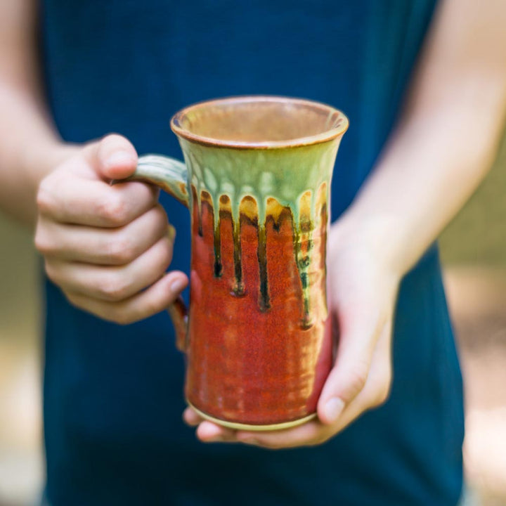 Buy 13 oz. Straight Handmade Rustic Red Ceramic Mug - 4 - Blanket Creek Pottery 