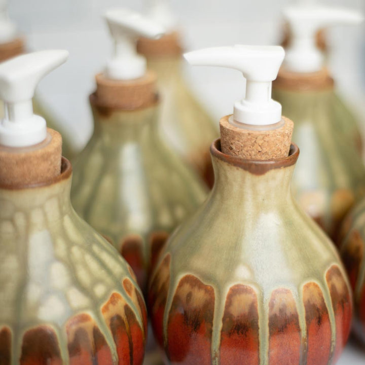 Buy 14.5 oz. Rustic Red Ceramic Soap Dispenser Bottle - 5 - Blanket Creek Pottery 