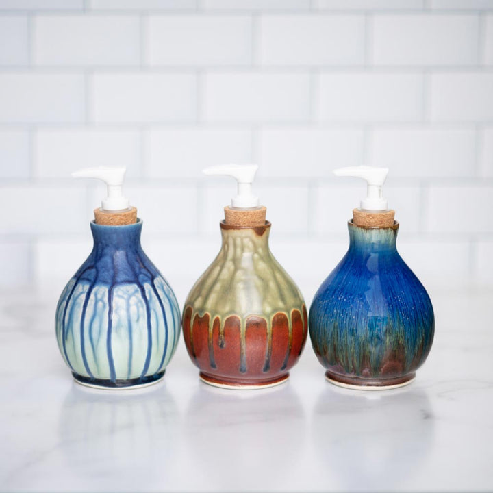 Buy 14.5 oz. Rustic Red Ceramic Soap Dispenser Bottle - 4 - Blanket Creek Pottery 