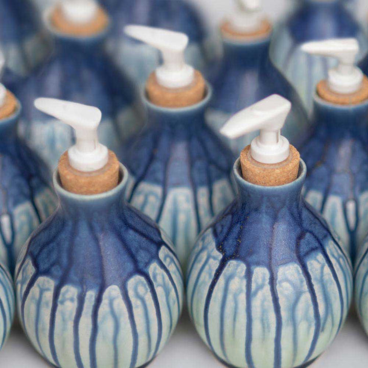 Buy 14.5 oz. Blue Mint Green Ceramic Soap Dispenser Bottle - 3 - Blanket Creek Pottery 