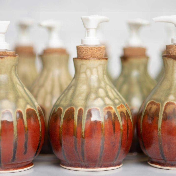 Buy 14.5 oz. Rustic Red Ceramic Soap Dispenser Bottle - 6 - Blanket Creek Pottery 