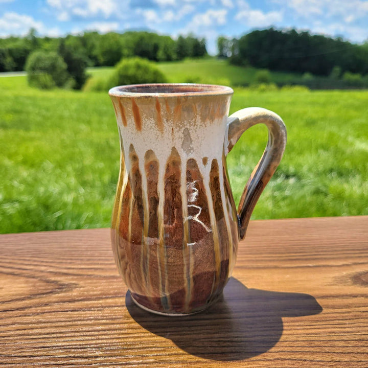 Shop 15 oz. Golden Amber Handmade Curved Ceramic Mug - 3 - Blanket Creek Pottery 