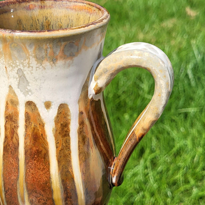 Shop 15 oz. Golden Amber Handmade Curved Ceramic Mug - 8 - Blanket Creek Pottery 