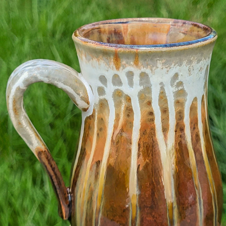 Shop 15 oz. Golden Amber Handmade Curved Ceramic Mug - 5 - Blanket Creek Pottery 