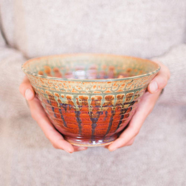 Buy Small 48 oz. Rustic Red Handmade Ceramic Serving Bowl - 1 - Blanket Creek Pottery 