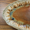 Scalloped Ceramic Platter - Golden Amber