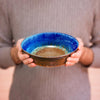 Small Ceramic Baking Dish / Deep Plate - Amber Blue