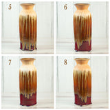 Tall Cylinder Vase - Burgundy & Golden Amber
