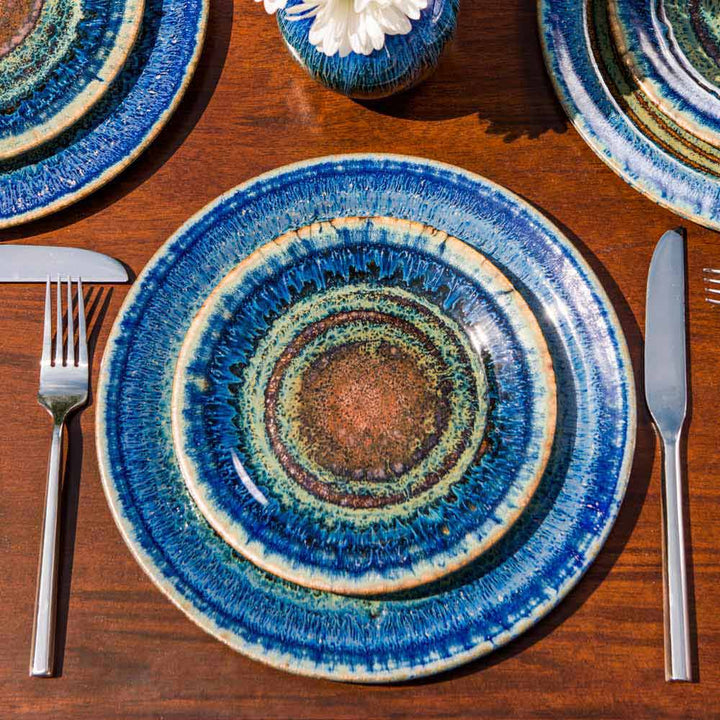 Purchase Amber Blue Handmade Ceramic Dessert & Salad Plate - 6 - Blanket Creek Pottery 