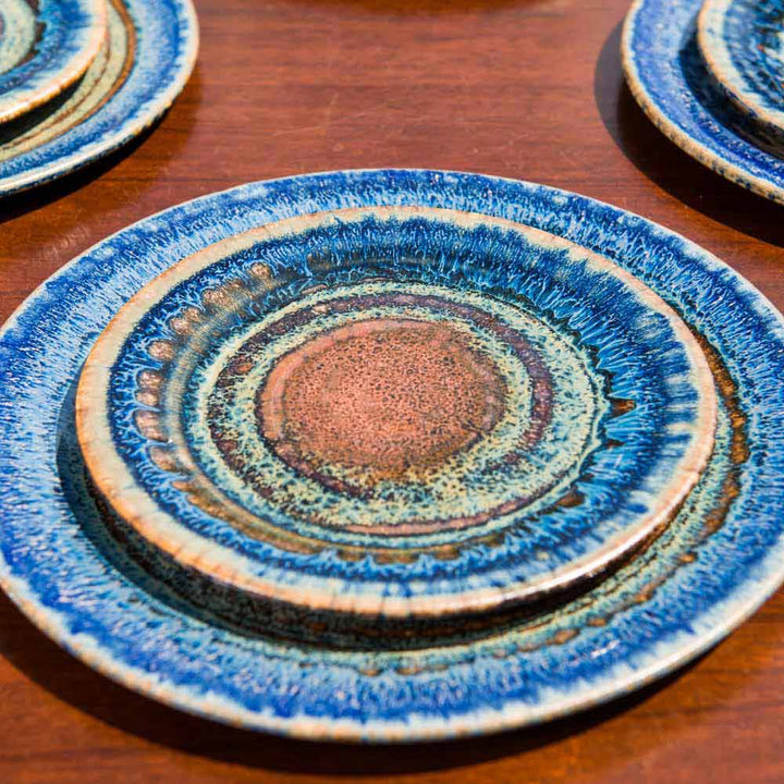 Purchase Amber Blue Handmade Ceramic Dessert & Salad Plate - 5 - Blanket Creek Pottery 