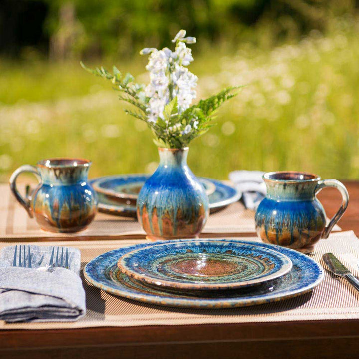 Purchase Amber Blue Handmade Ceramic Dinner Plate - 9 - Blanket Creek Pottery 