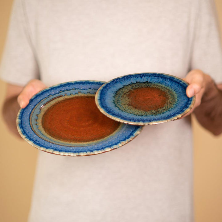 Purchase Amber Blue Handmade Ceramic Dinner Plate - 4 - Blanket Creek Pottery 