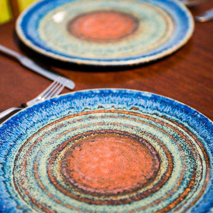 Purchase Amber Blue Handmade Ceramic Dinner Plate - 6 - Blanket Creek Pottery 