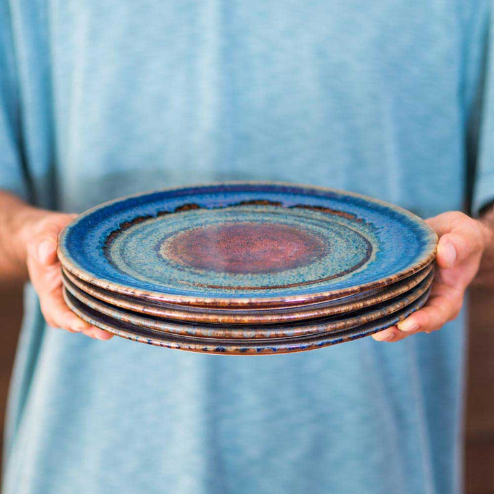 Purchase Amber Blue Handmade Ceramic Dinner Plate - 5 - Blanket Creek Pottery 