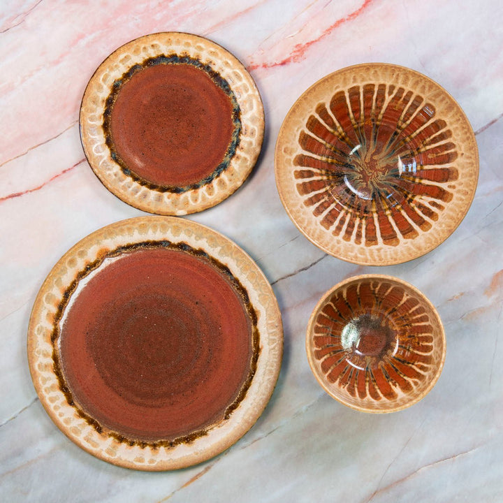 Purchase Golden Amber Handmade Ceramic Dinner Plate - 9 - Blanket Creek Pottery 