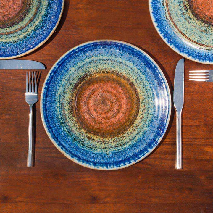 Purchase Amber Blue Handmade Ceramic Dinner Plate - 7 - Blanket Creek Pottery 