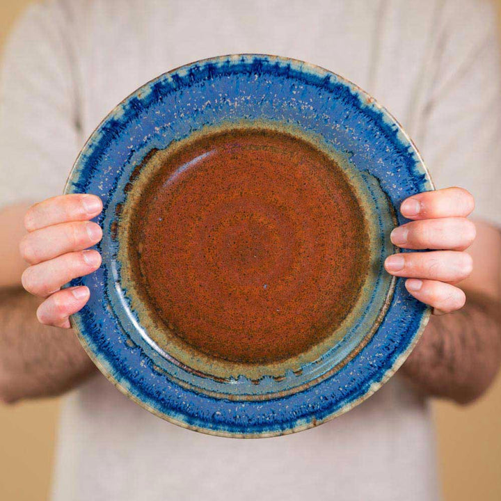 Purchase Amber Blue Handmade Ceramic Dinner Plate - 2 - Blanket Creek Pottery 