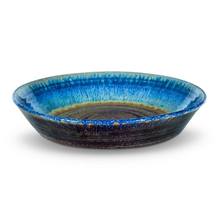 Buy Amber Blue Handmade Ceramic Pie Plate / Baking Dish - 3 - Blanket Creek Pottery 