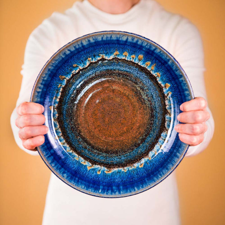 Buy Amber Blue Handmade Ceramic Pie Plate / Baking Dish - 2 - Blanket Creek Pottery 