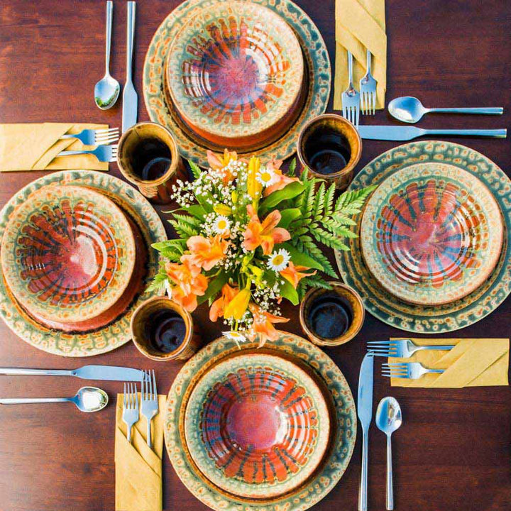 Shop Rustic Red Handmade Ceramic Salad Bowl - 4 - Blanket Creek Pottery 