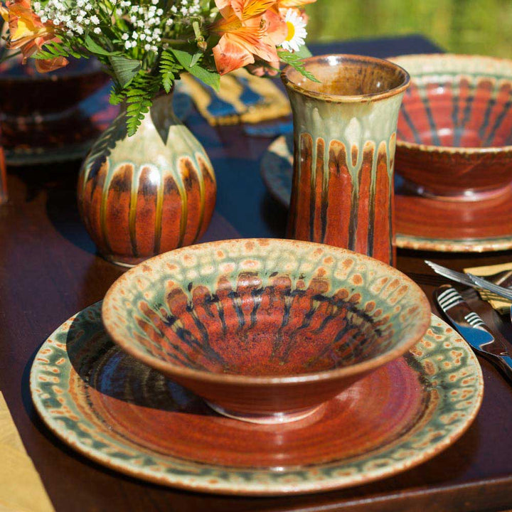 Shop Rustic Red Handmade Ceramic Salad Bowl - 2 - Blanket Creek Pottery 