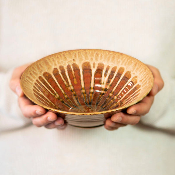 Shop Golden Amber Handmade Ceramic Salad Bowl - 1 - Blanket Creek Pottery 