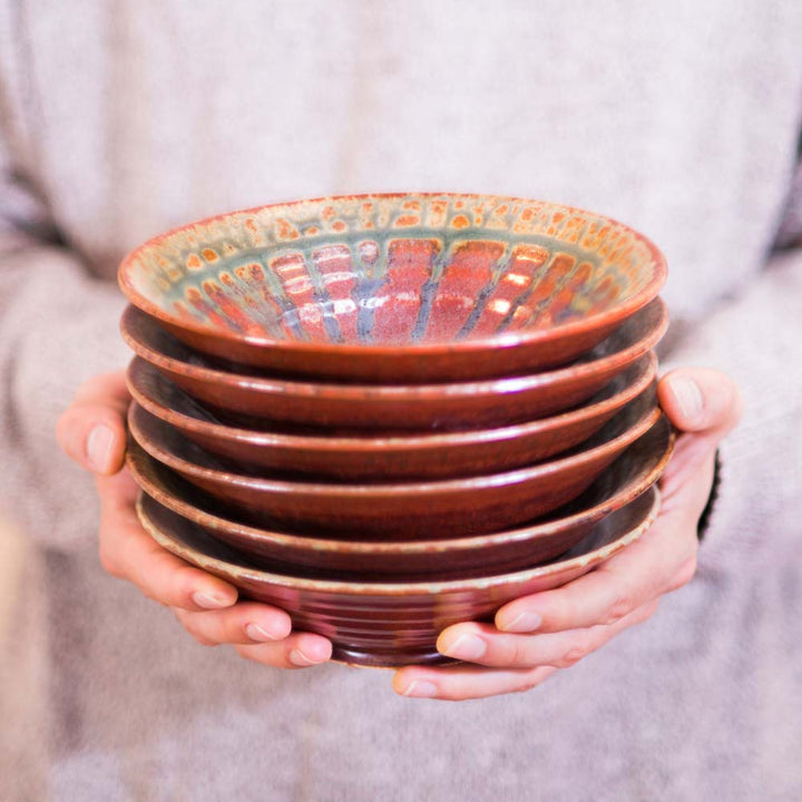 Shop Rustic Red Handmade Ceramic Salad Bowl - 8 - Blanket Creek Pottery 