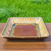 Medium Ceramic Square Plate - Golden Amber