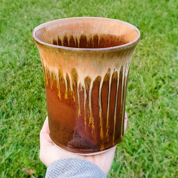 Purchase Golden Amber Ceramic Utensil Holder - 9 - Blanket Creek Pottery 