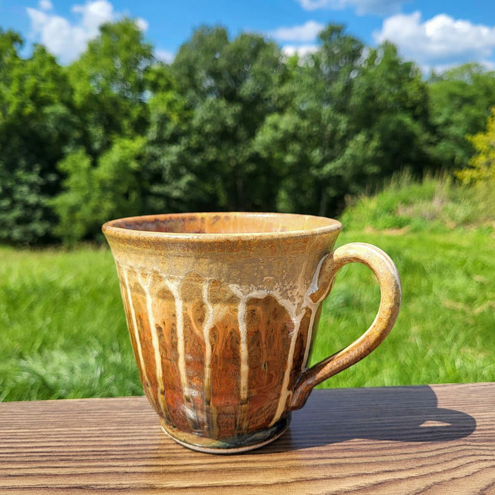 Buy Large Golden Amber Handmade Ceramic Coffee & Soup Mug - 7 - Blanket Creek Pottery 