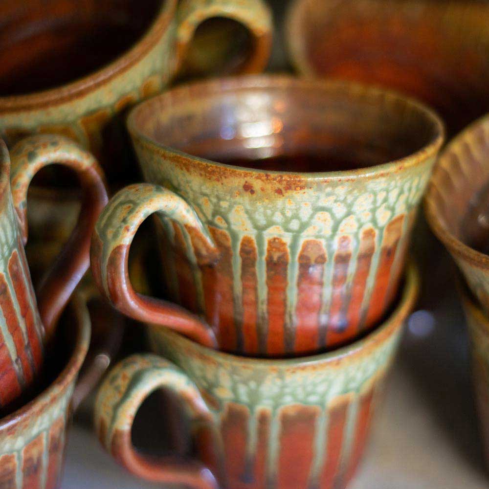 Cat Lover Coffee Mug, Handmade Pottery Tankard in Natural and Ruby Red, Large authentic Ceramic Mug, 18 oz