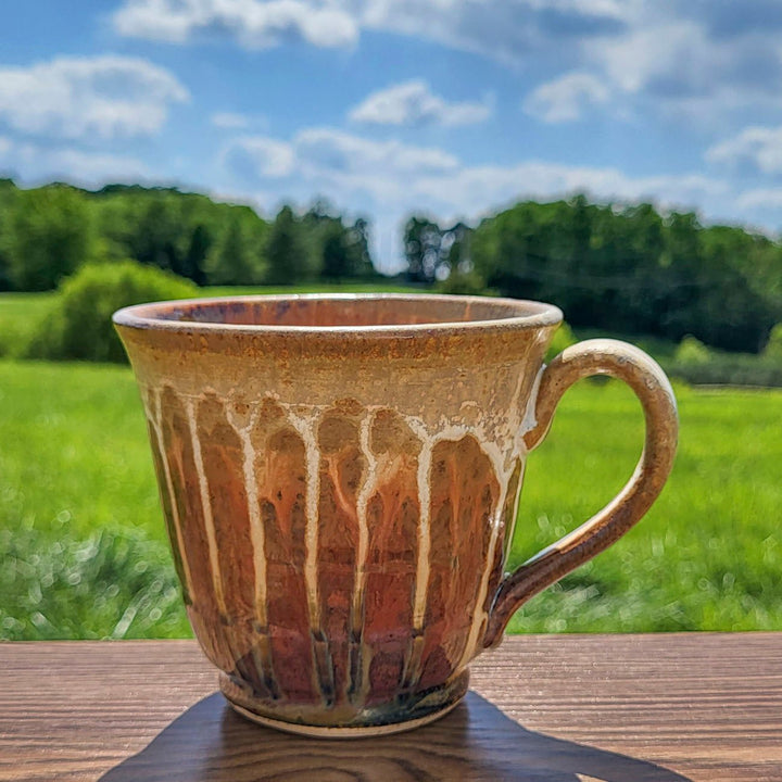 Buy Large Golden Amber Handmade Ceramic Coffee & Soup Mug - 4 - Blanket Creek Pottery 