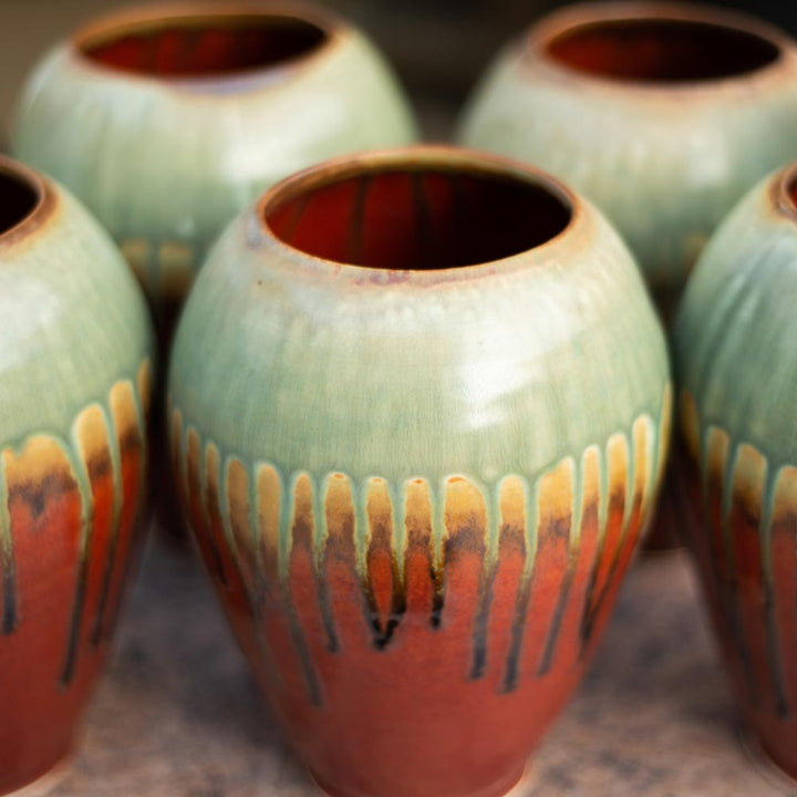 Purchase Large Rustic Red Handmade Ceramic Round Vase - 4 - Blanket Creek Pottery 