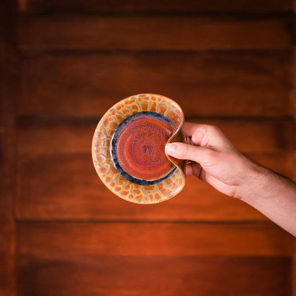 Shop Large Handmade Rustic Red Ceramic Spoon Rest - 1 - Blanket Creek Pottery 