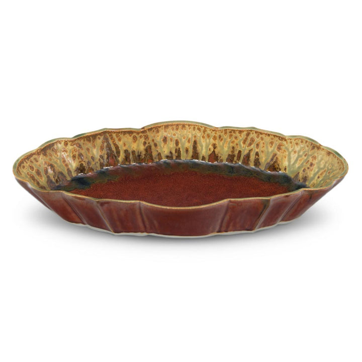 Shop This Rustic Red Scalloped Handmade Ceramic Platter - 6 - Blanket Creek Pottery 