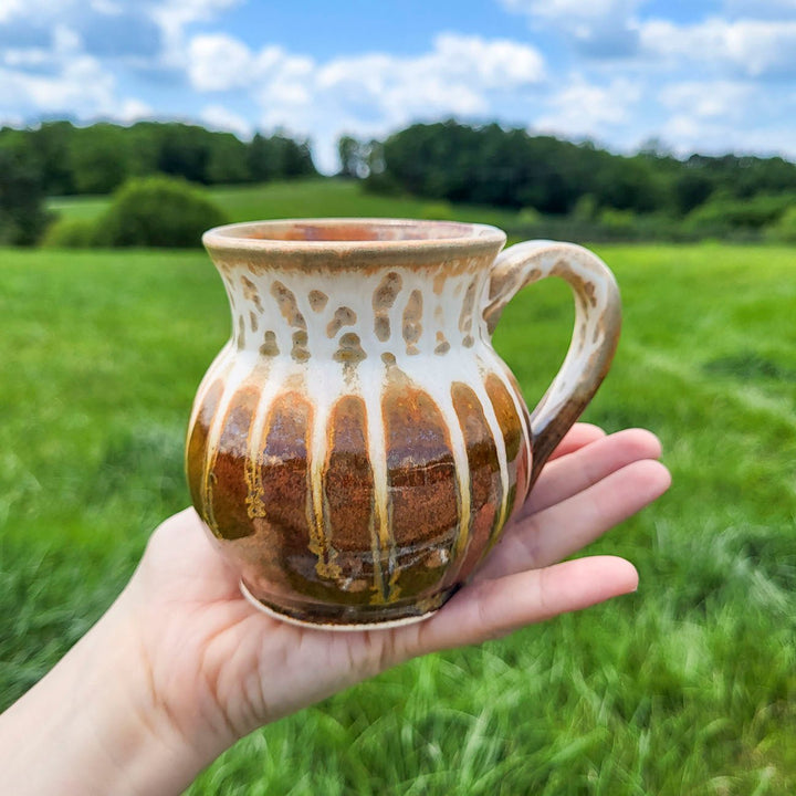 Buy Small 11 oz. Golden Amber Round Ceramic Tea Mug - 3 - Blanket Creek Pottery 