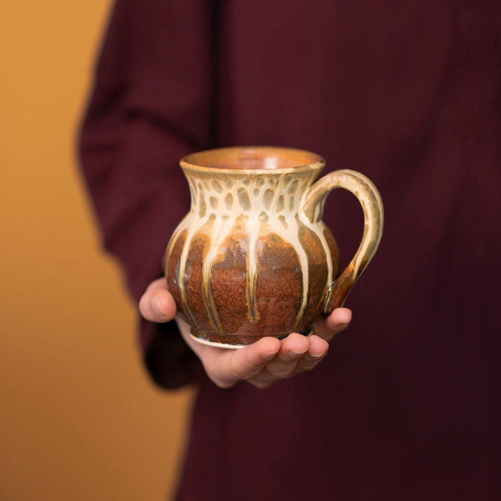 Buy Small 11 oz. Golden Amber Round Ceramic Tea Mug - 1 - Blanket Creek Pottery 