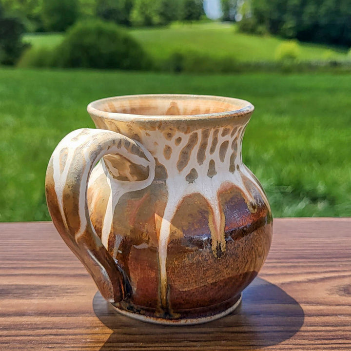 Buy Small 11 oz. Golden Amber Round Ceramic Tea Mug - 4 - Blanket Creek Pottery 