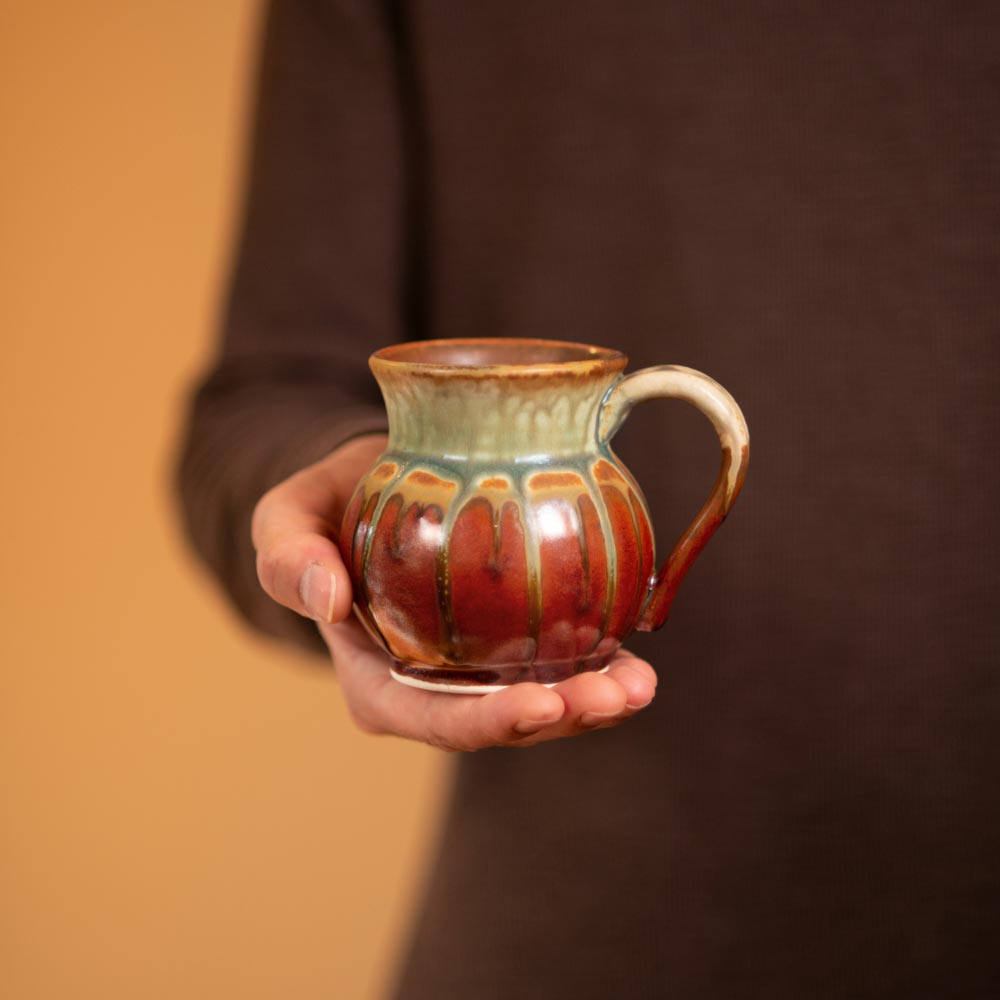 11 oz. Handmade Ceramic Mug - Rustic Red | Small Coffee Mugs
