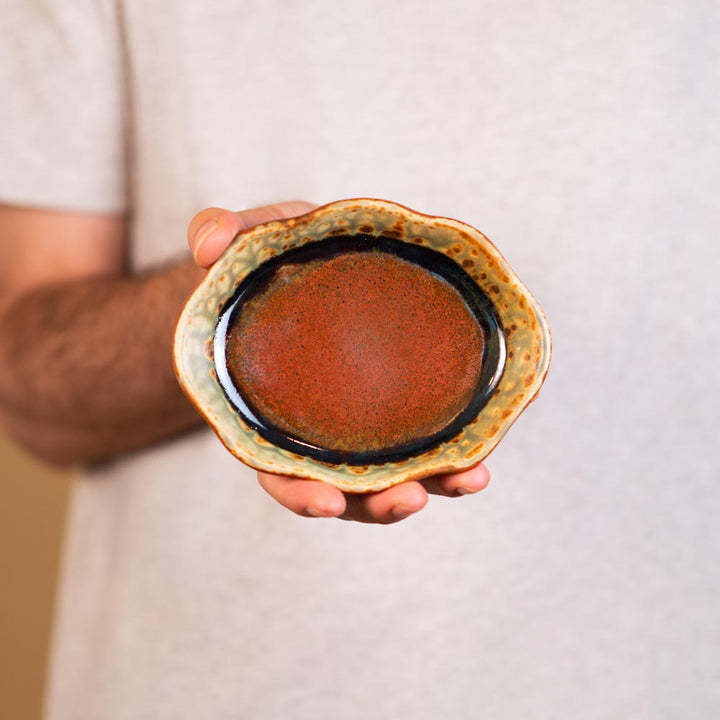 Buy Small Rustic Red Handmade Oval Ceramic Soap Dish - 1 - Blanket Creek Pottery 