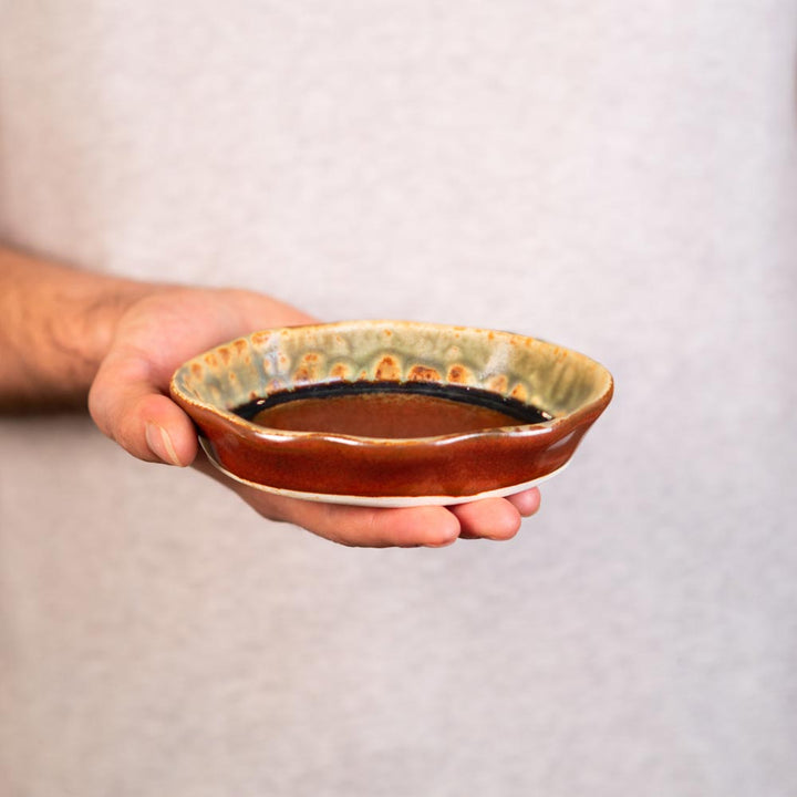 Buy Small Rustic Red Handmade Oval Ceramic Soap Dish - 2 - Blanket Creek Pottery 