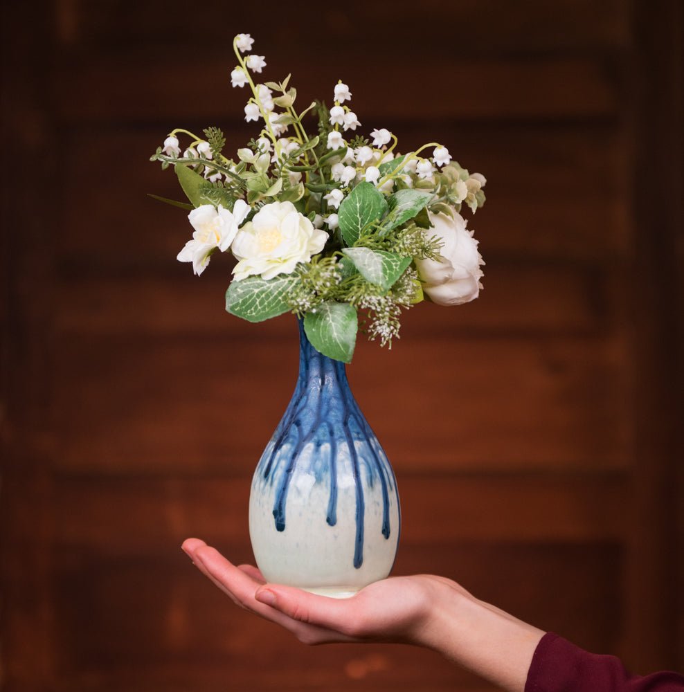 Buy Tall Handmade Blue Mint Green Ceramic Bud Vase