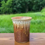 Large Ceramic Straight Vase - Golden Amber