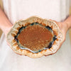 Scalloped Ceramic Dish - Golden Amber