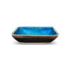 Small Ceramic Square Plate - Amber Blue