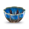 Medium 56 oz. Flower Shaped Ceramic Bowl - Amber Blue