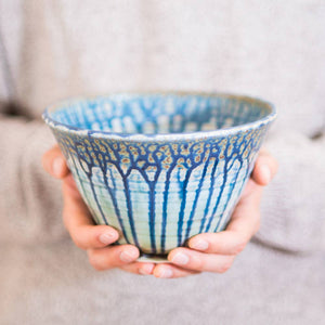 48 oz. Ceramic Serving Bowl - Blue Mint Green