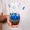 Ceramic Toothbrush Holder - Amber Blue
