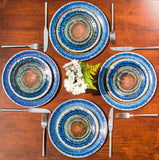 Ceramic Lunch Plate - Amber Blue